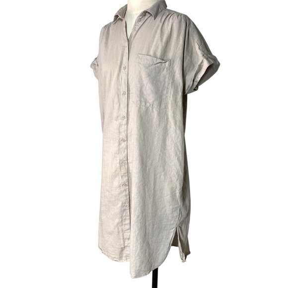 Button Down Shirt Dress Cotton - Picture 2 of 7